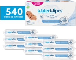 WaterWipes Billendoekjes Bio Sensitive - 99,9% Water - 9 x 60 - 540 Babydoekjes