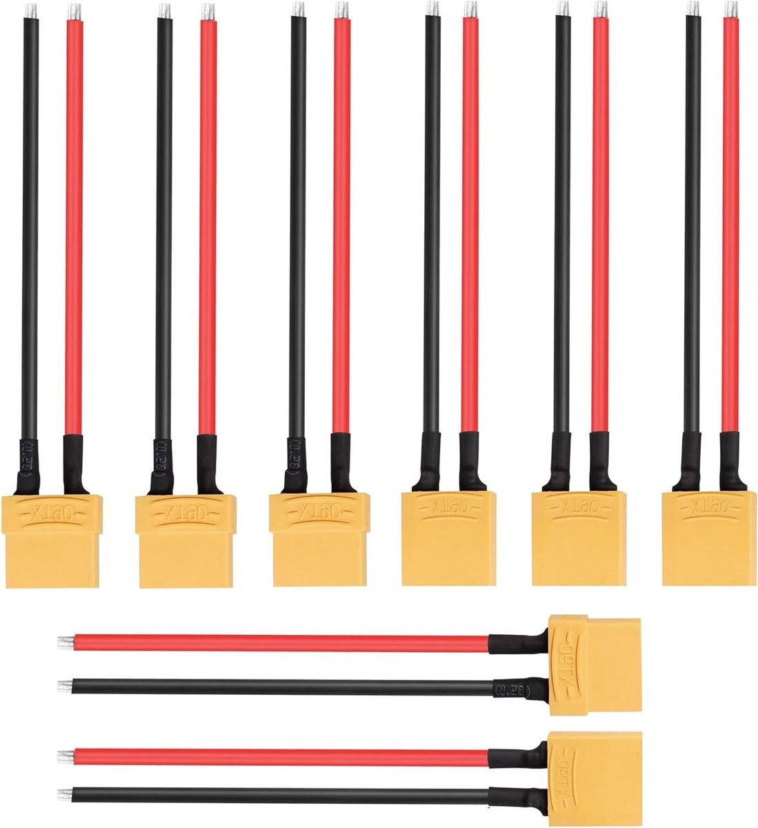 4 Paar XT90 Stekkers met 100mm 12AWG, Male en Female Plug, Silicone Draad voor RC Lipo Accu en FPV Drone Accessoires