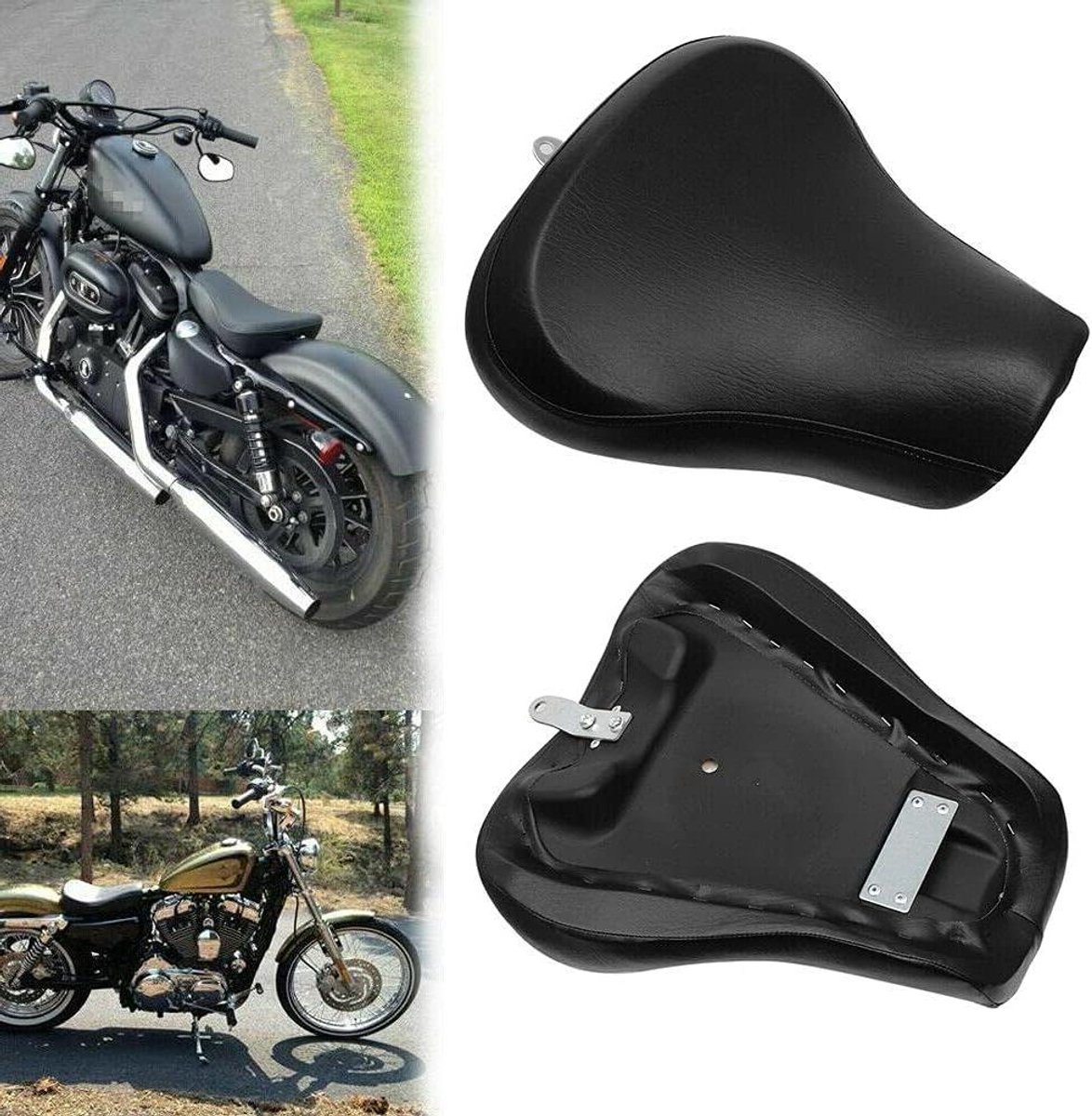 Motorfiets Zitkussen - Solo Zadel - Comfortabel Rijden - Brede Vormgeving - 40 cm Lengte - Zwart