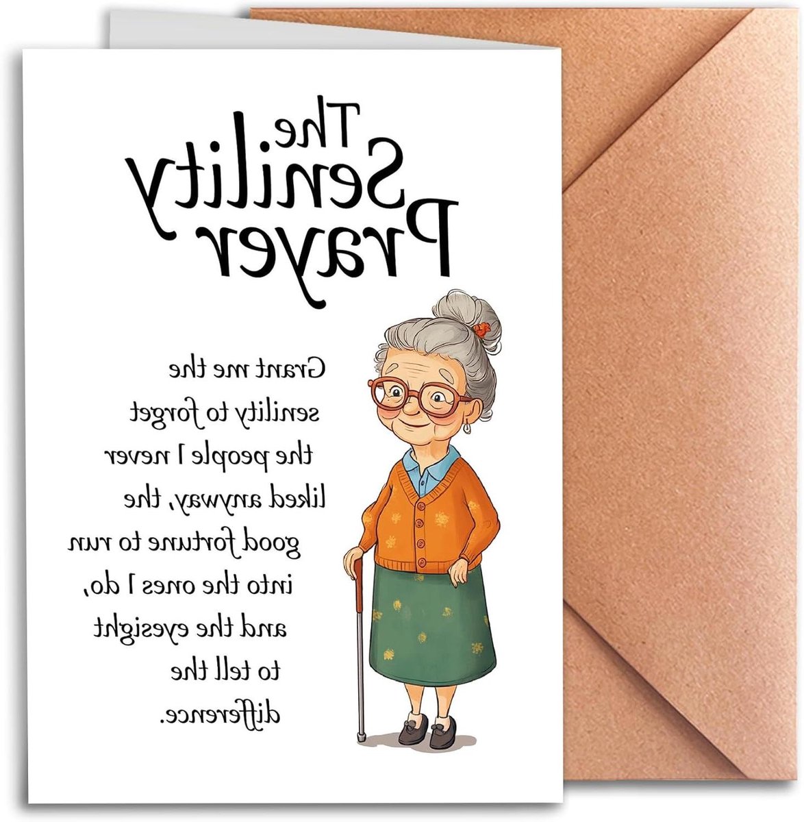 Verjaardagskaart Ouderen - Grappige Wens - Feestelijke Groet - Dikke Karton Kwaliteit - 5x7 Inch - Multi