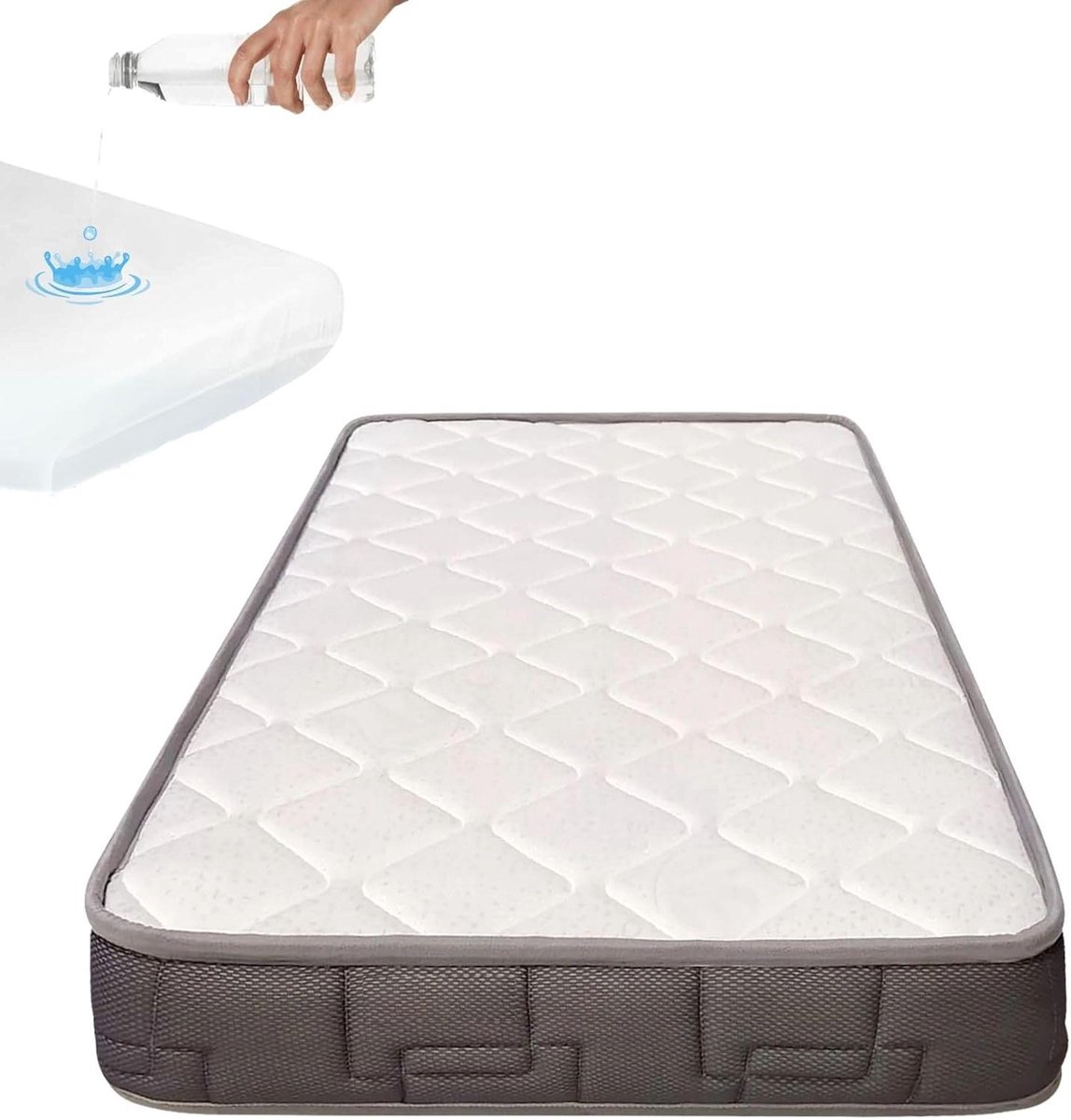 Babybed Matras - Kinderbed Matras - Veilige Slaap - Hypoallergeen Ademend - 120 x 60 cm - Wit