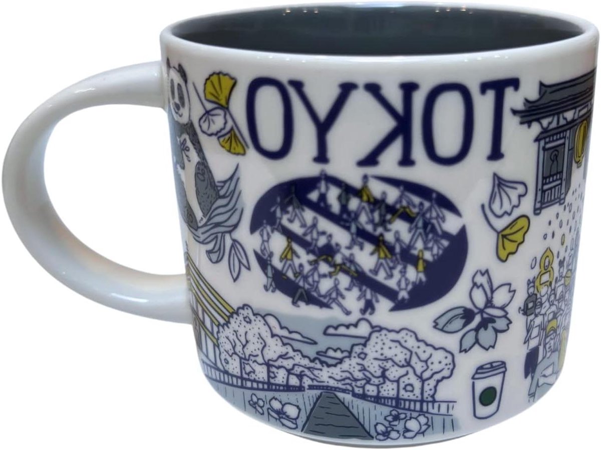 Keramische Mok - Themok - Koffie Drinken - Uniek Ontwerp - 14 Ounces - Blauw Grijs