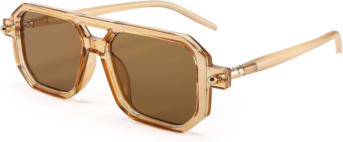 Zonnebril Dames Heren - Retro Jaren 70 Stijl - 1 Stuks - UV400 Bescherming Platte Vierkante Vorm - Dagelijks Gebruik Feest Accessoires