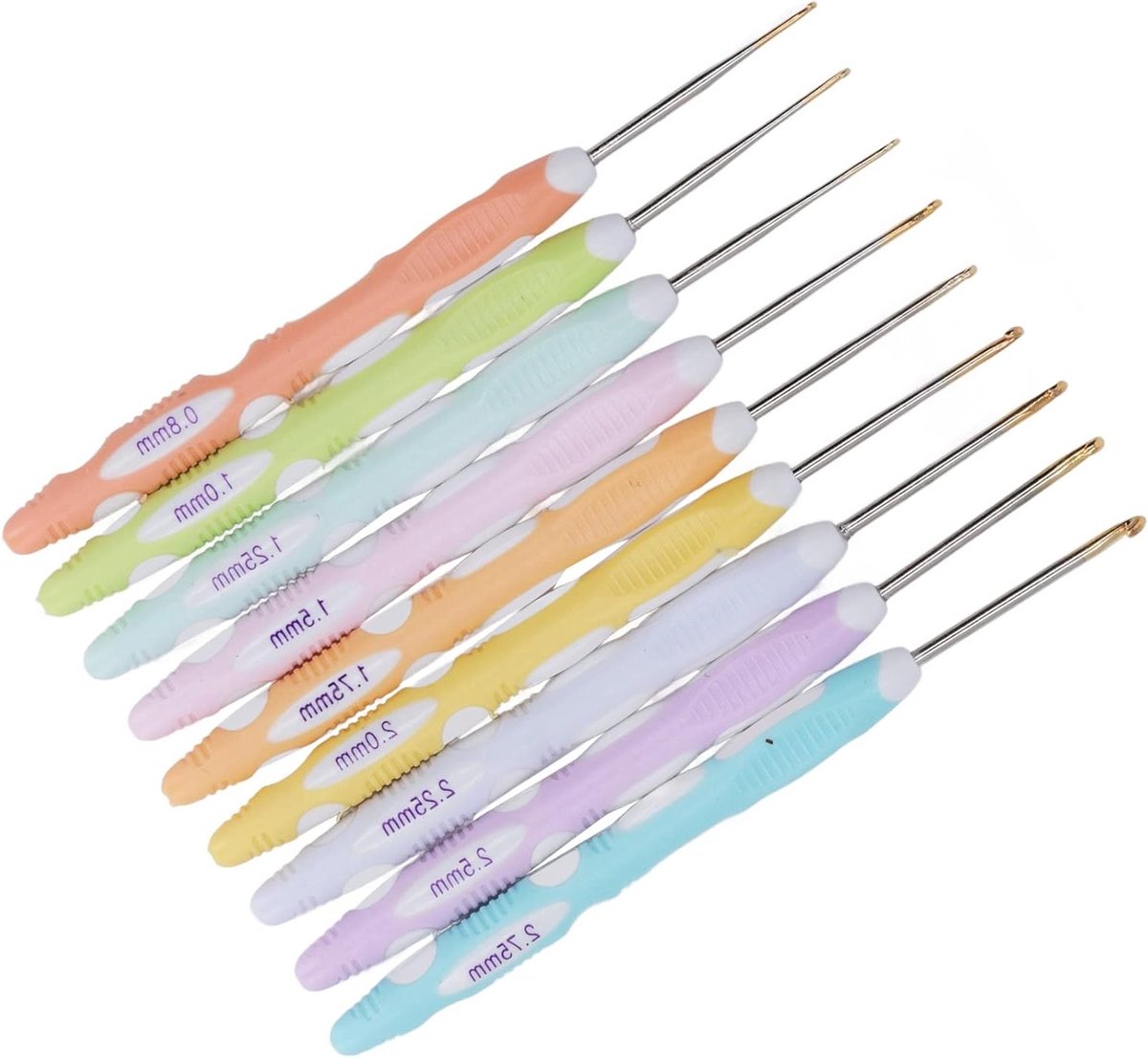 Ergonomische Haaknaalden Set voor Haken en Breien - Inclusief Diverse Maten van 0.8mm tot 2.75mm, Perfect voor Creatieve Projecten en Handwerk