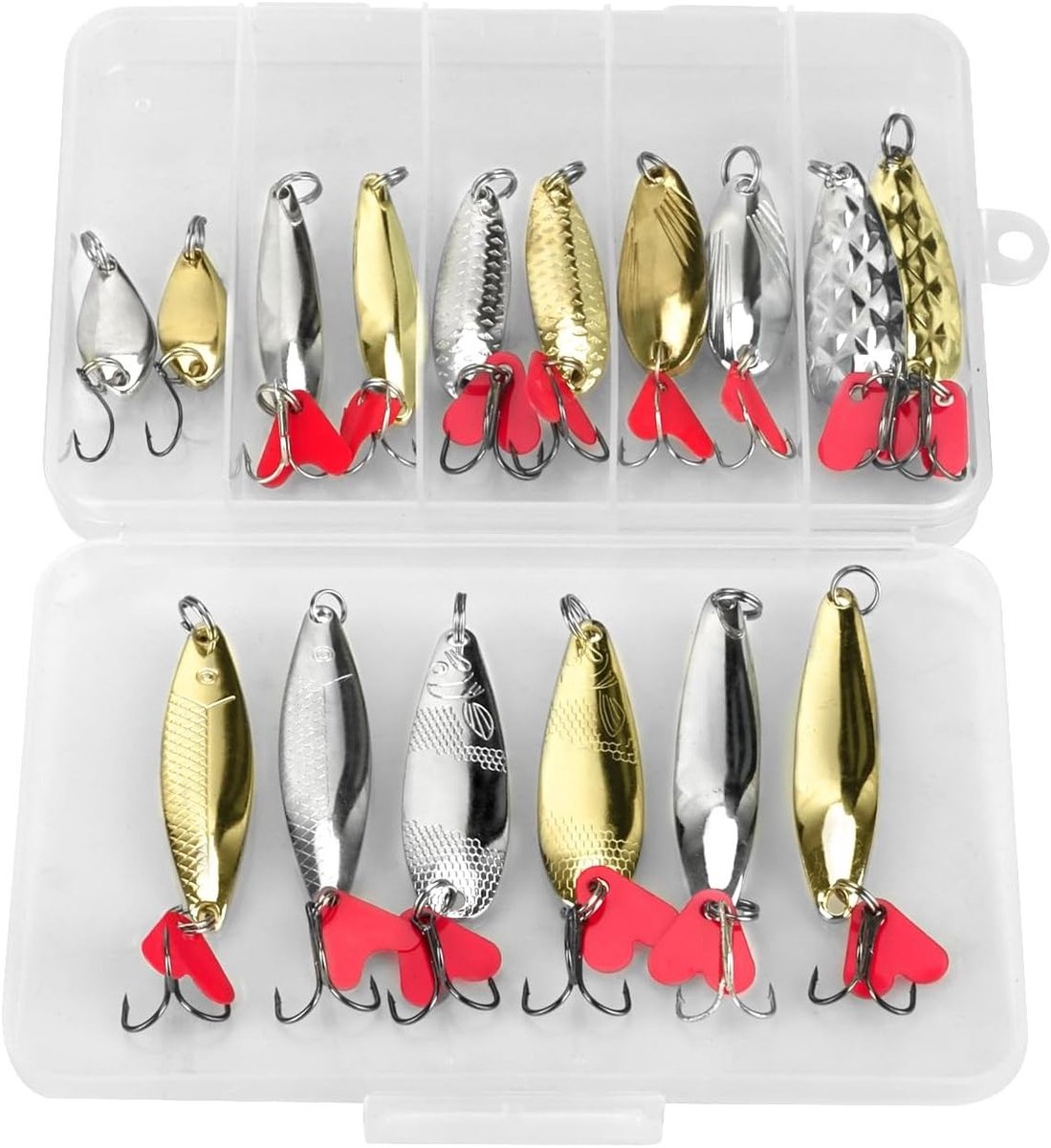 Set van 20 metalen visaaslepels voor het vissen op zalm en baars - Spinner Bait Tackle voor succesvolle vistripjes