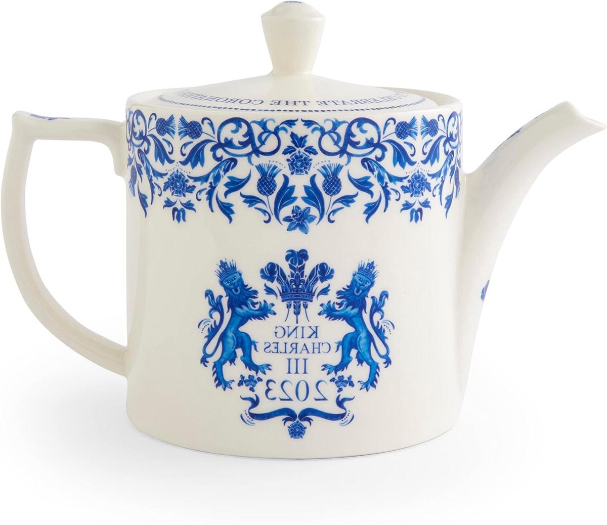 Theepot 1.1L - Koffiekan Serveer - Thee Serveren - Gemaakt in Engeland - 1.1 Liter - Blauw Wit