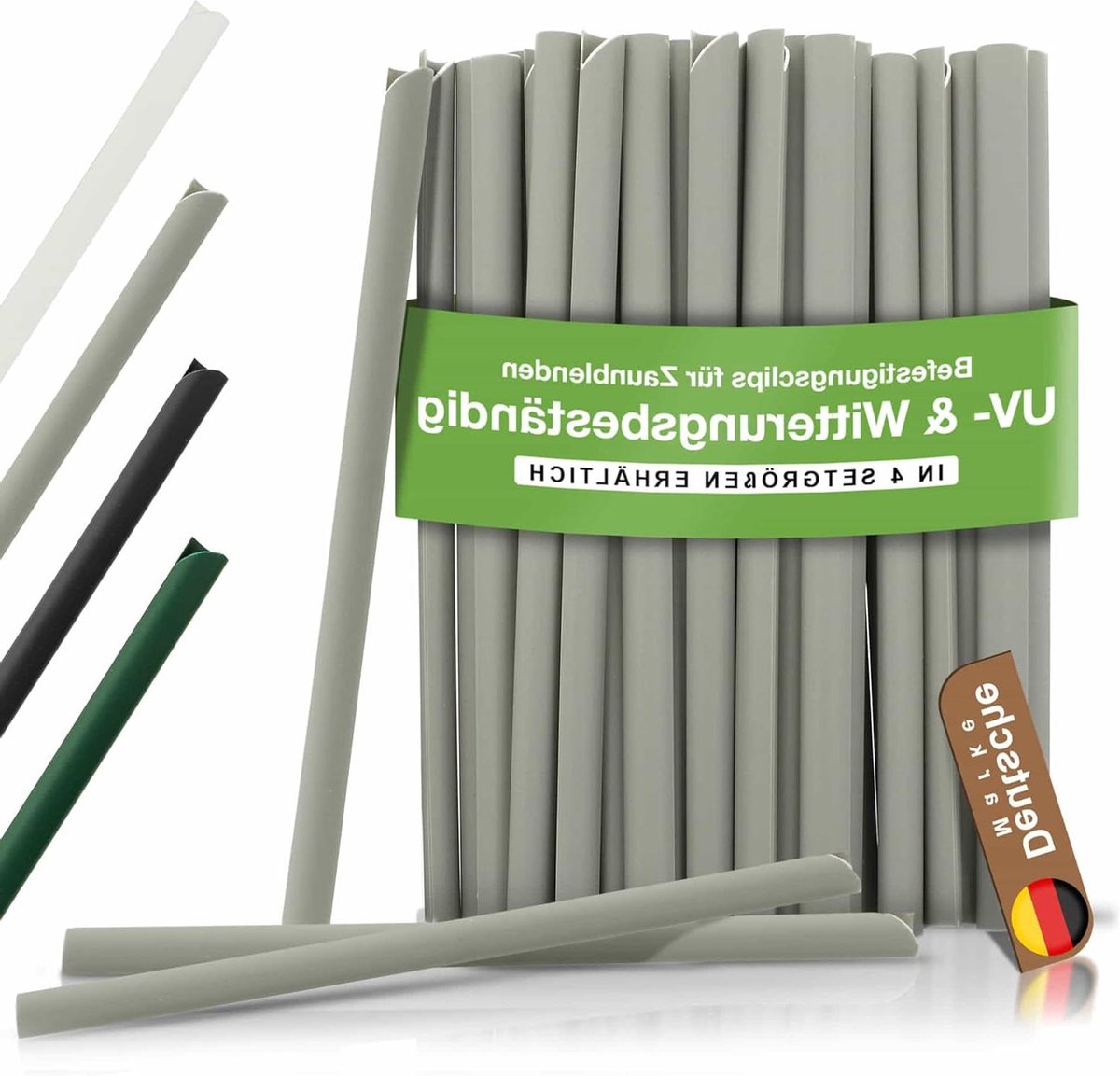 Bevestigingsclips - Hek strips - Inkijk weren - UV-bestendig PVC - 19 cm breed - Lichtgrijs
