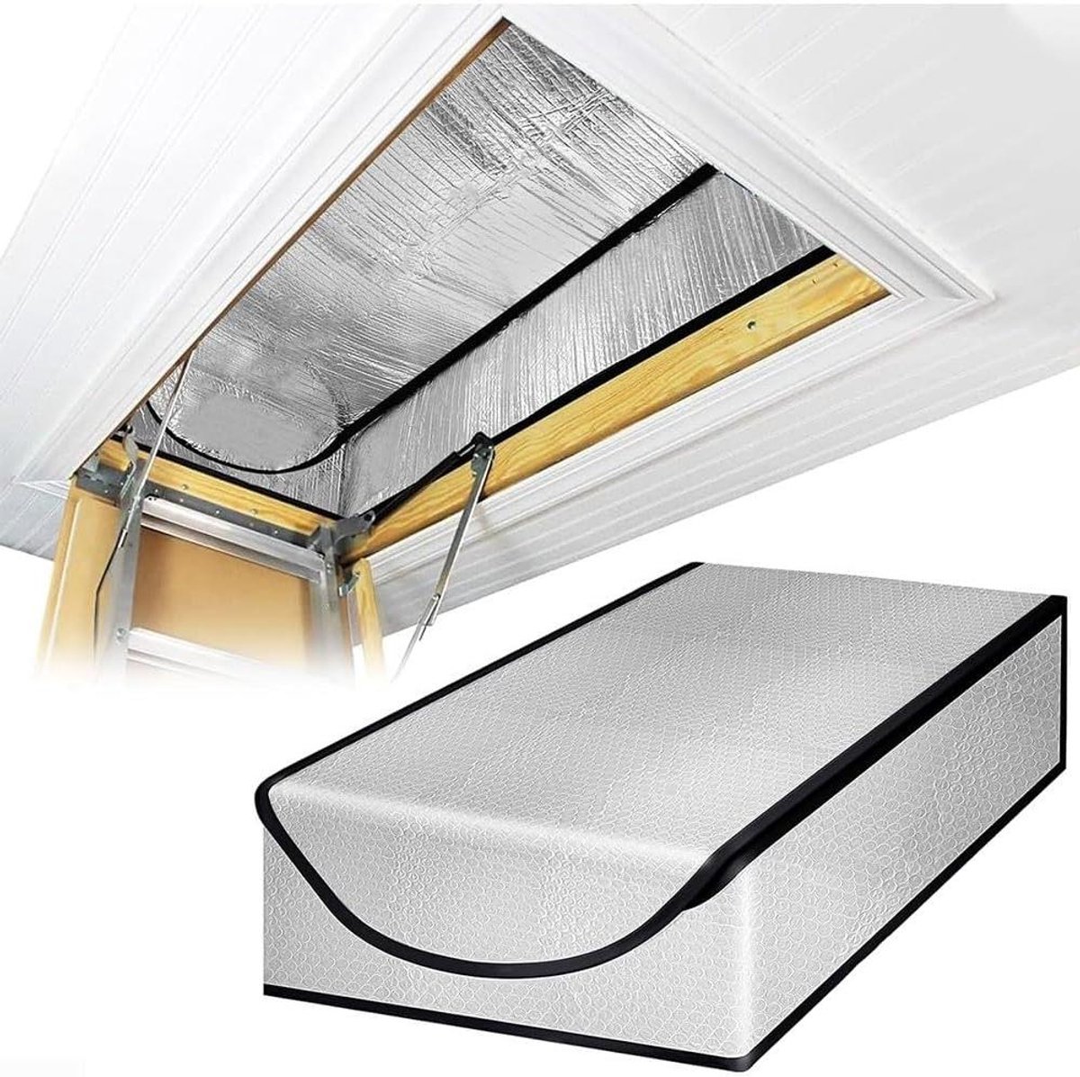 Zolderluik Isolatiehoes - Zolderdeur Afdekking - Energie Besparen - Dubbele Aluminium Bubbel Folie - 25 x 54 x 11 cm