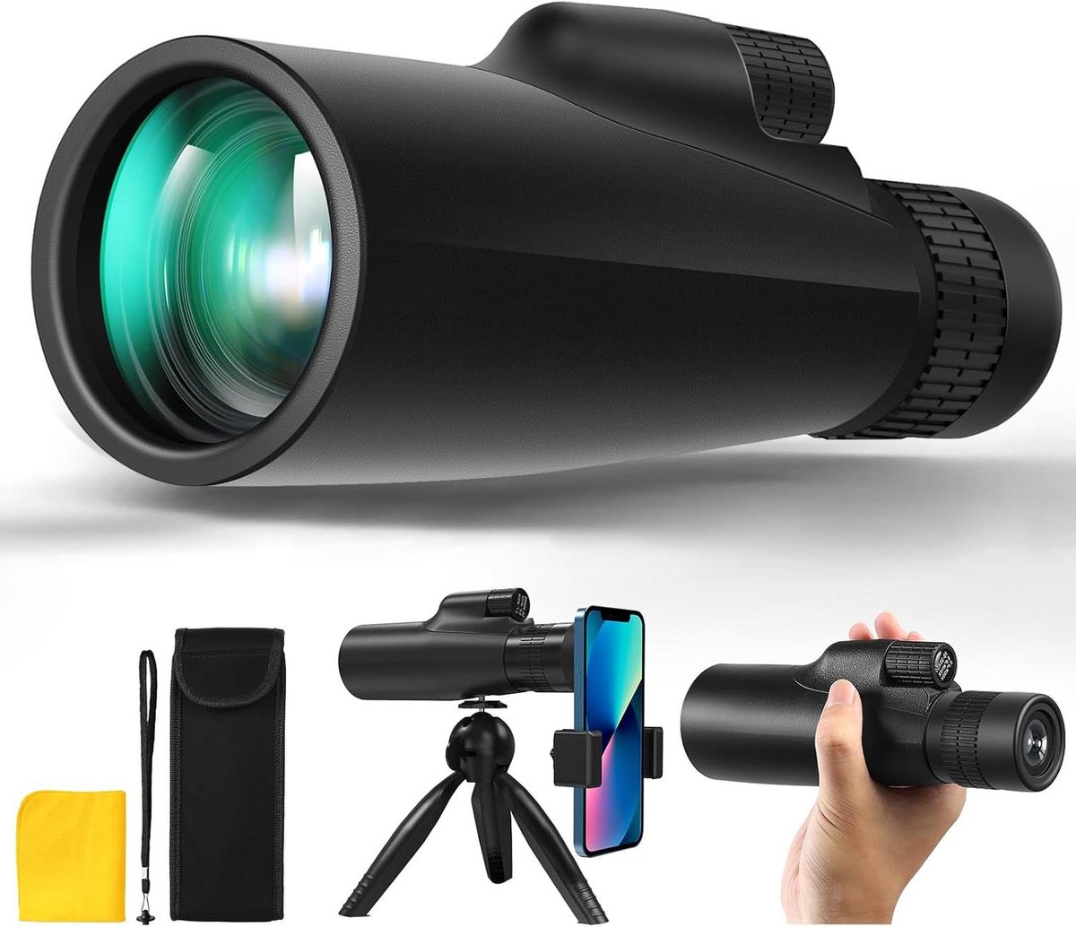 Monoculair Telescoop - Enkel Verrekijker - Natuur Observatie - Variabele Vergroting - 50mm Objectief - Zwart