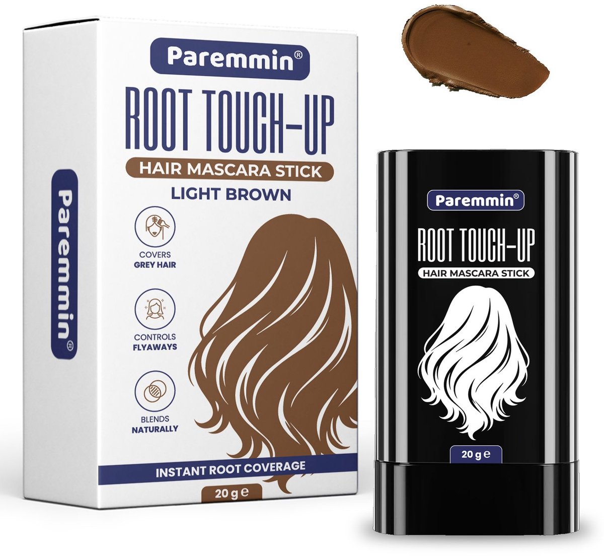Uitgroei Haar Stick (Licht Bruin) - Haarmascara - Poeder – Uitgroeispray – Haarvezels – haarverf – Haarpoeder