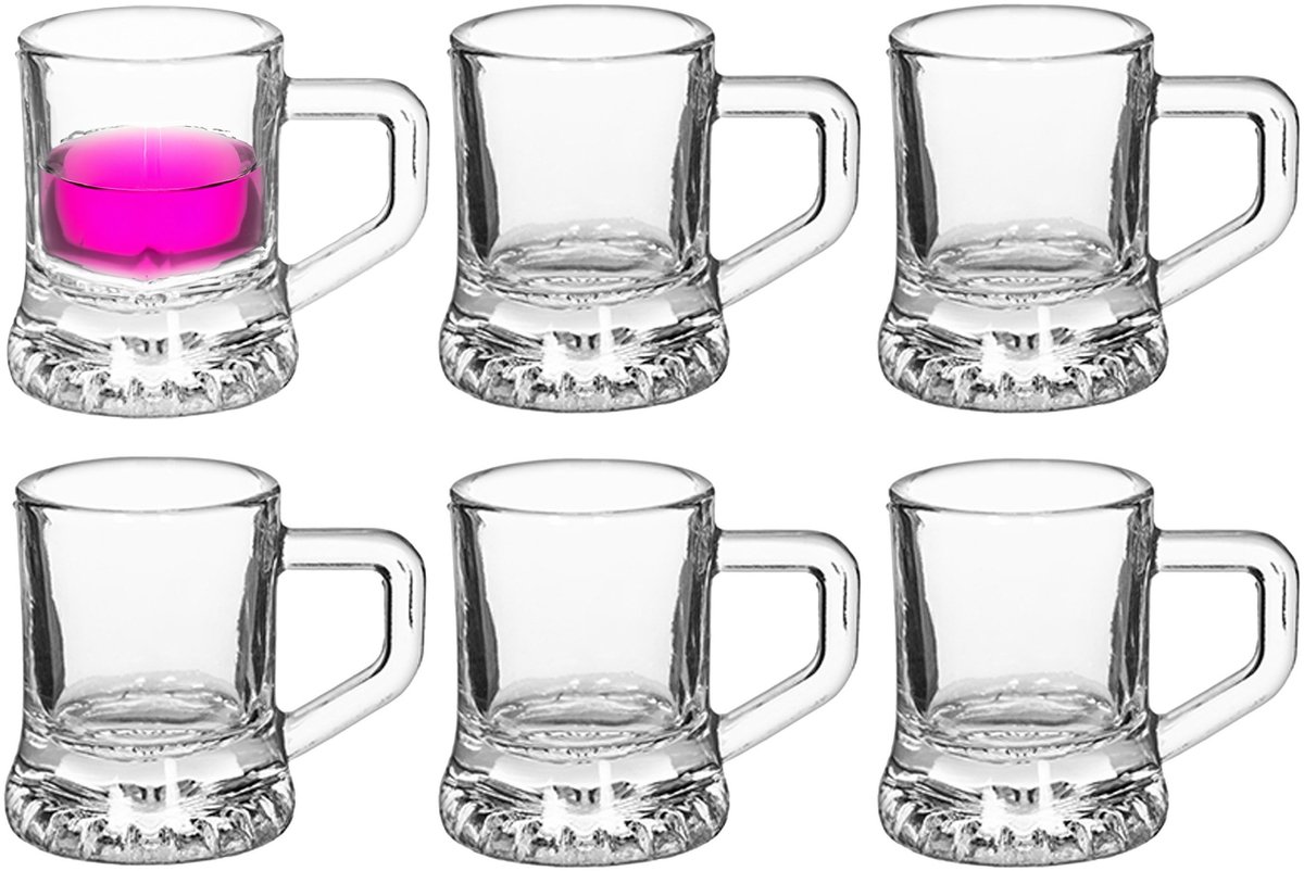 Alessandro Shotglaasjes Jarrita Praga - 18x stuks - met oor - glas - 3 x 5 x 4 cm - 30 ml