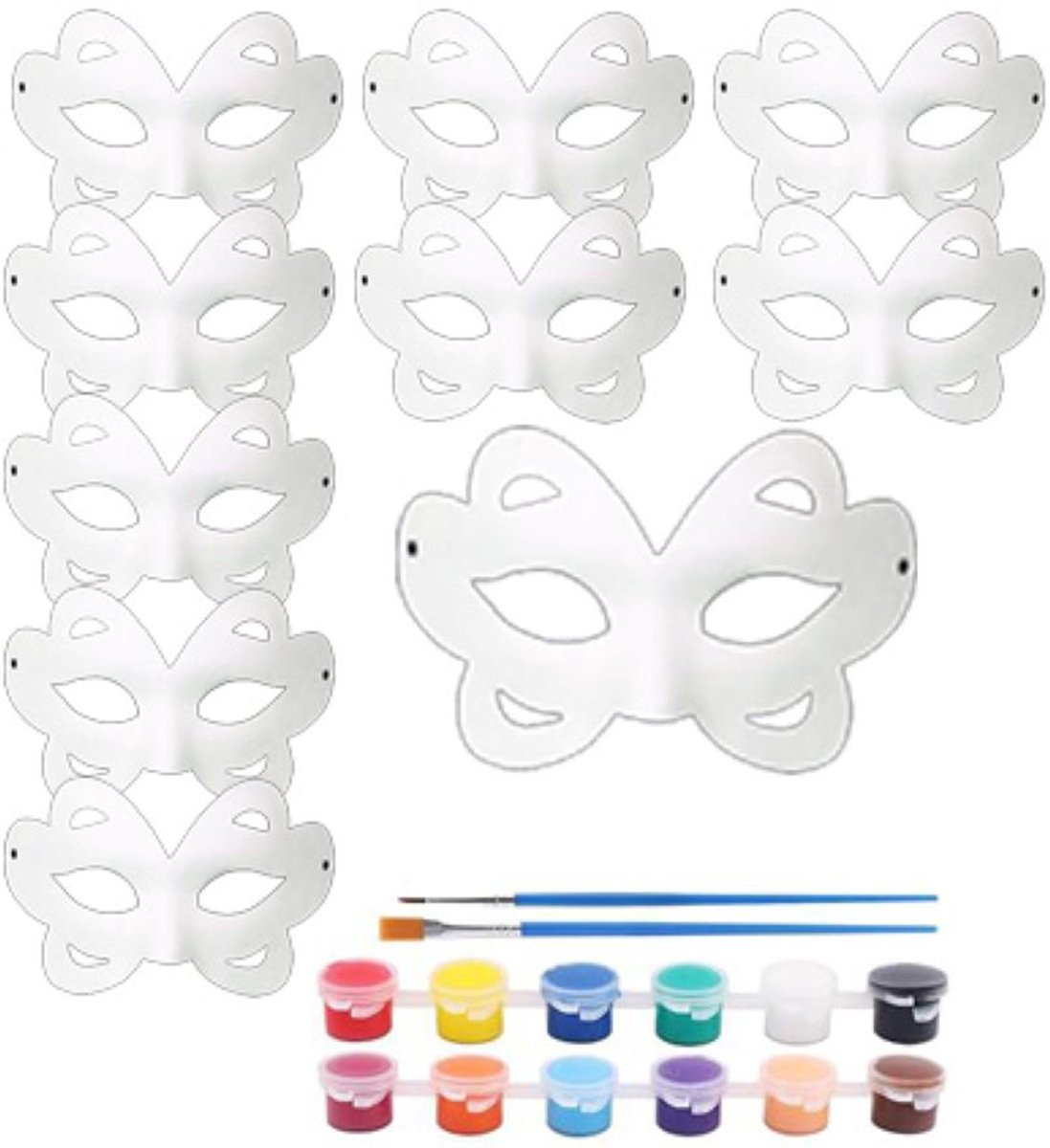 Killogood 10 dierenkostuummaskers - orkmaskers - papieren orkmaskers - doe-het-zelf handgeschilderde maskers - doe-het-zelf witte papieren maskers - geschikt voor carnaval - cosplay - Halloween - Vlinder
