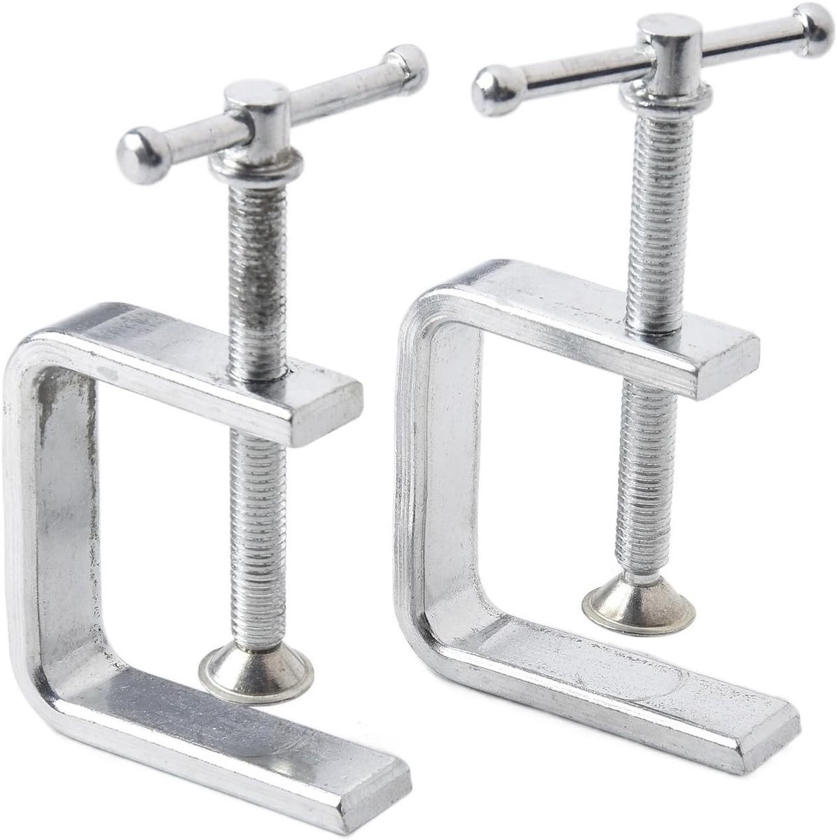 Set van 2 Houtbewerking C Klemmen, 50-100mm Stalen Zware G Klemmen met Brede Bek voor Houtbewerking en Klusprojecten