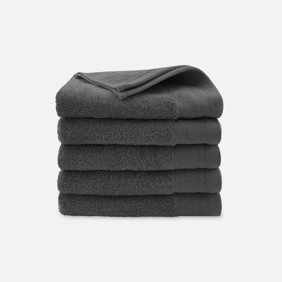 Walra Handdoek - Soft Cotton - Set van 5 - Hotel Kwaliteit - 100% katoen - 550 g/m² - 50x100 cm - Antraciet
