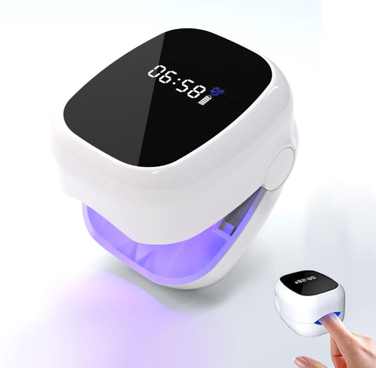 Nagelschimmel Laser - Kalknagel Verwijderaar - Digitaal display - Kalknagel Laser - Schimmel Nagel Laser - Voor teennagels en vingernagels - Kalknagelbehandeling - Pedicure - Onychomycose laserbehandeling - Nagelverzorgingsapparaat - 6 lampen
