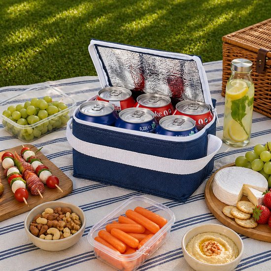 Bullet kleine koeltas voor sixpack blikjes - 3,5 liter - blauw - 20 x 15 x 12 cm - Lunchtrommel van Bullet — afbeelding 5