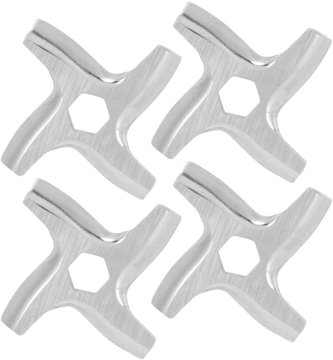 Allecto Vleesmolenschijf Vervangingsmes voor Elektrische Vleesmolen Roestvrij Staal 4 Stuks Kwaliteitsmes Geschikt voor Vleesmolen 4