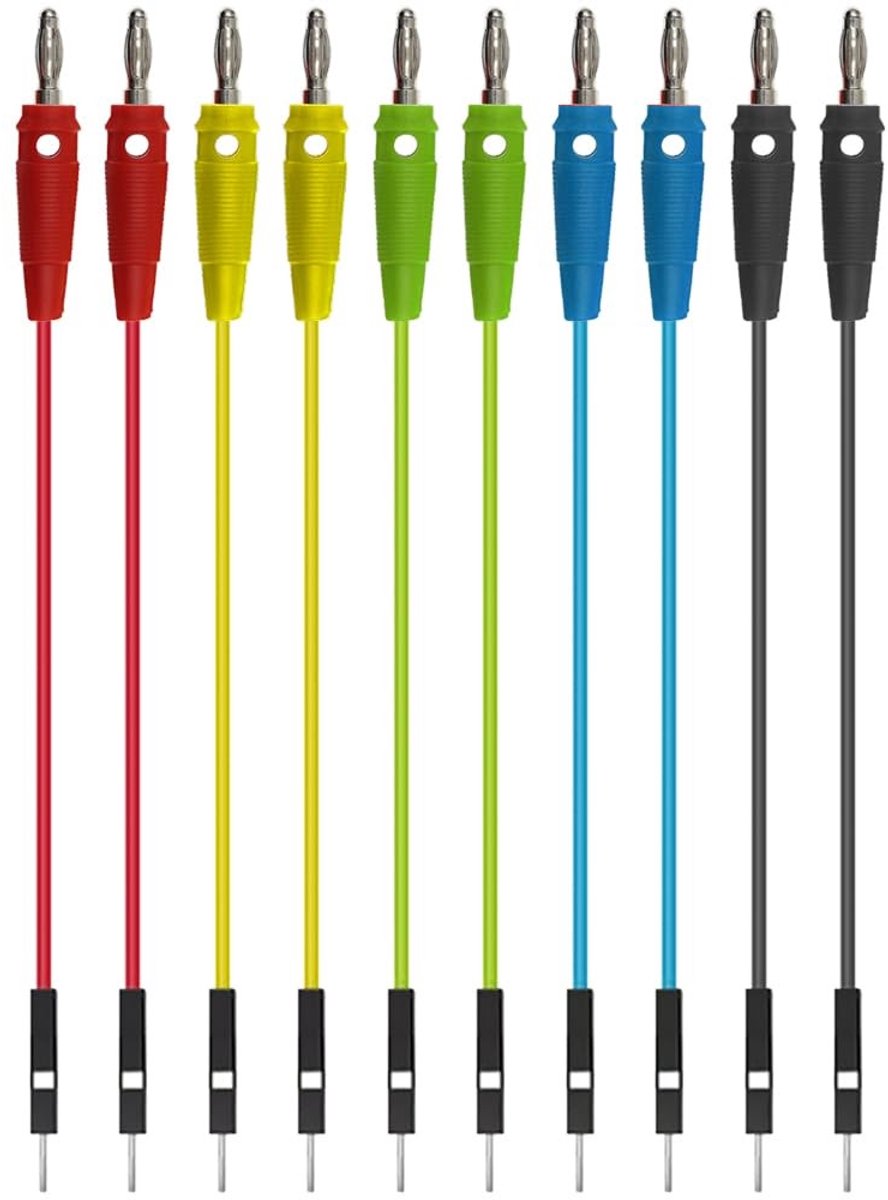Stackable Banana Plug Jumper Cables - Set van 10 voor Breadboard en Elektrisch Testen