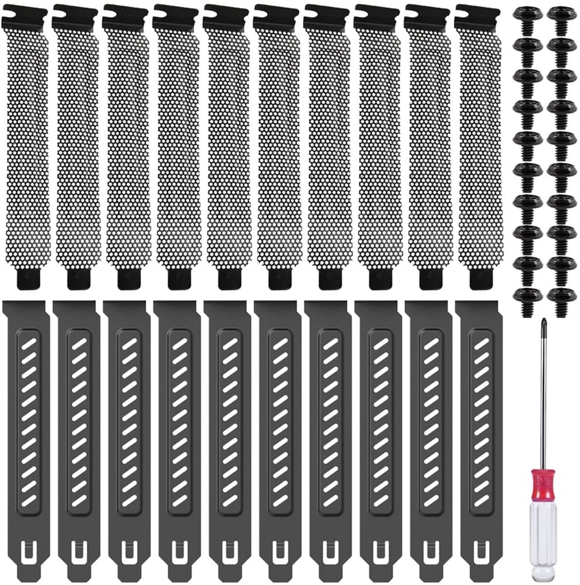 Allecto - PCI Slot Covers - 20 Stuks - Stalen Dust Filters - Verbeter airflow - Bescherming tegen stof - Geschikt voor PC Behuizing - 20 Stuks