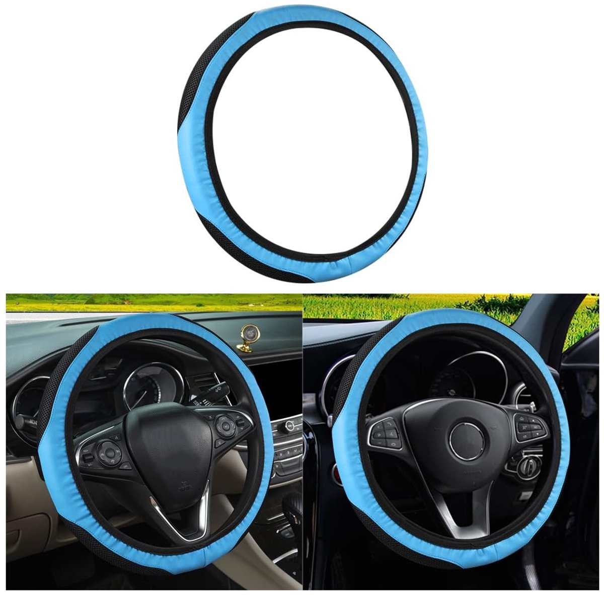 Allecto - Autostuurhoes - Universele Stuurhoes - Antislip en Ademend - Blauw - Duurzaam en Zacht - Geschikt voor Vrachtwagens - 1 Stuk