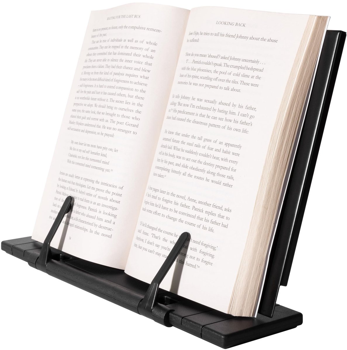 Allecto - Opvouwbare boekensteun - Verstelbare kookboekhouder - Antislip - Geschikt voor tablet en e-reader - Inclusief boekenclips - Ideaal voor e...