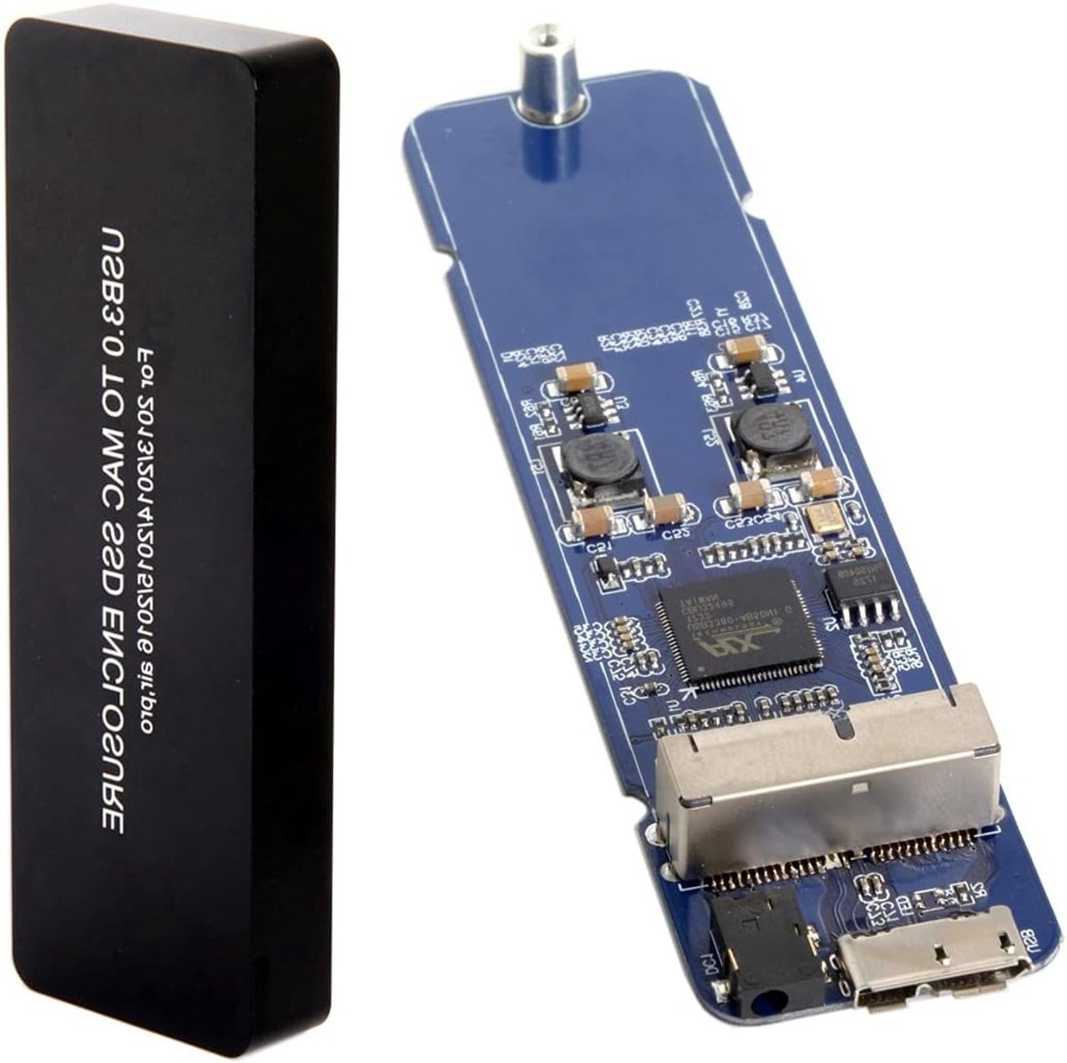 Zwarte externe harde schijf behuizing - USB 3.0 - 16+12 pin - draagbaar - SSD - compatibel met MacBook Air en Pro 2013-2016