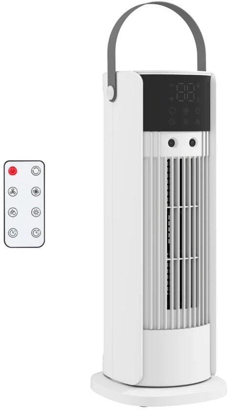 Torenventilator met nevel 700 ml, stille 40 cm tafelventilator, 3 snelheden, 90° oscillatie, timer, LED-display