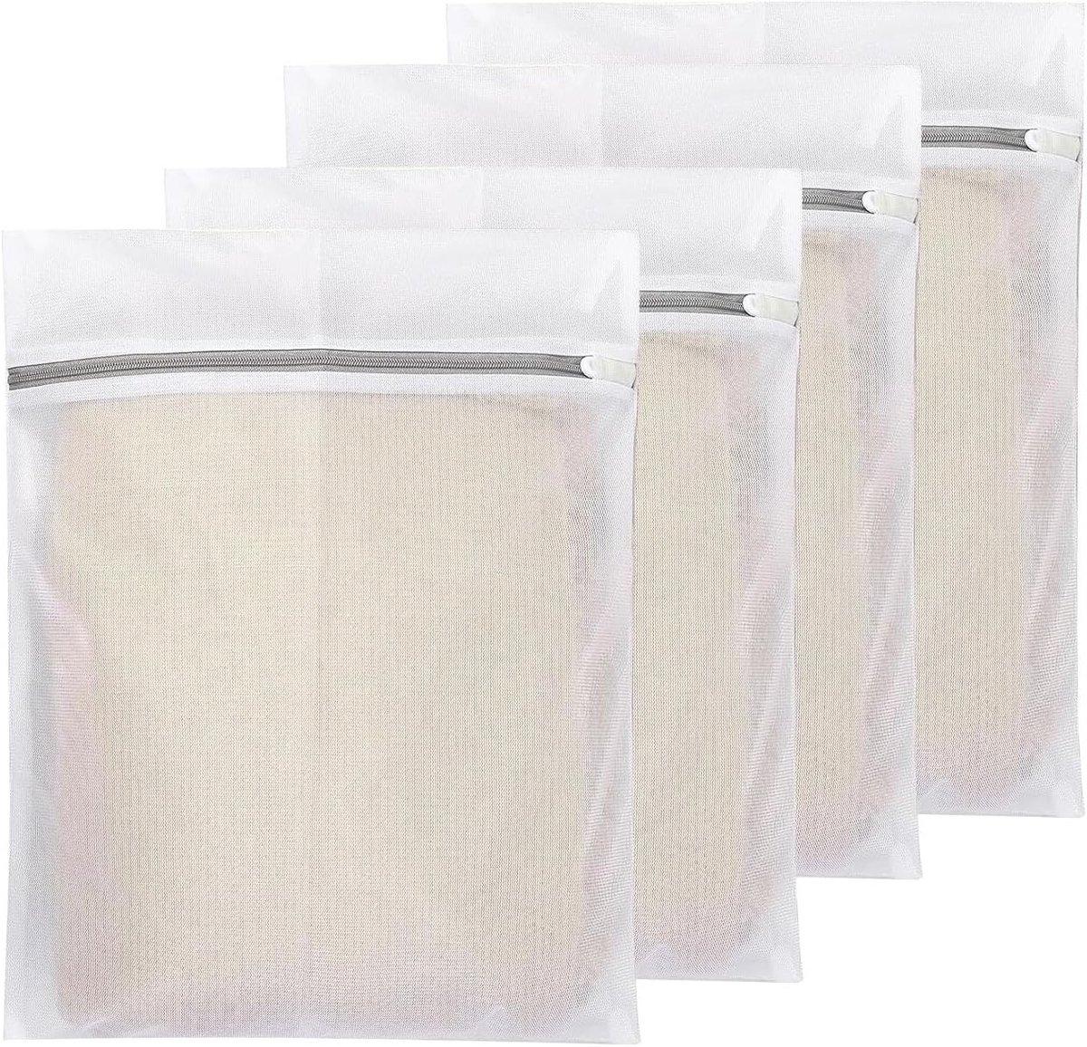 Mesh Waszakken Set van 4 - Ideaal voor Ondergoed, Bh's, Sokken en Babykleding - Fijnwaszakken met Hanglus voor Bescherming tijdens het Wassen