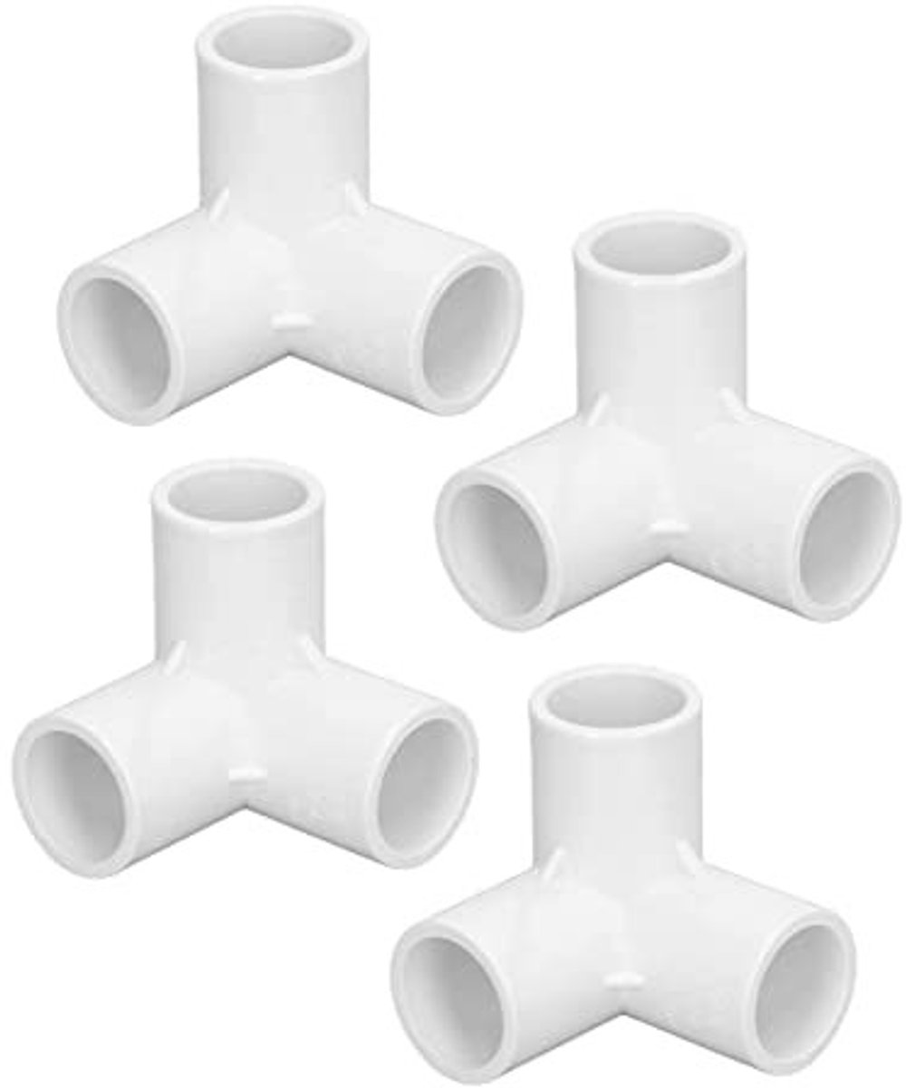 Allecto - Haakse T-hoekverbindingen - 90 graden hoekontwerp - PVC-kunststof - 20 mm binnendiameter - Set van 10 - Geschikt voor waterleidingen en k...