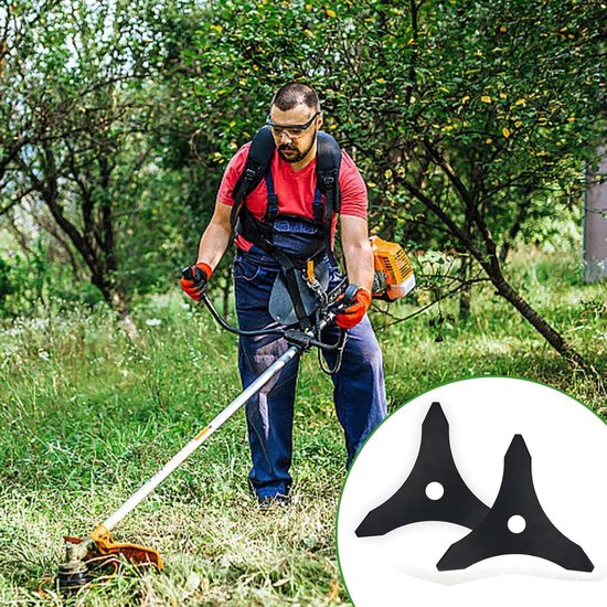 aladdien - 2-delig bosmaaiermes - thermisch grastrimmermes - hoge efficiëntie - geschikt voor onkruid en struiken - drie tanden - 25,4 mm boring van Aladdien — afbeelding 2
