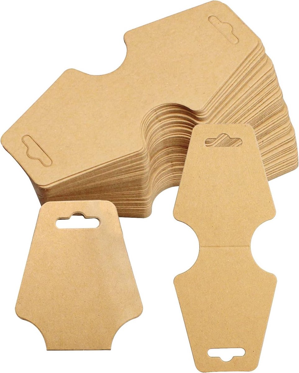 Kraft Papier Displaykaarten voor Sieraden - 100 Stuks voor Kettingen, Armbanden en Haarspelden