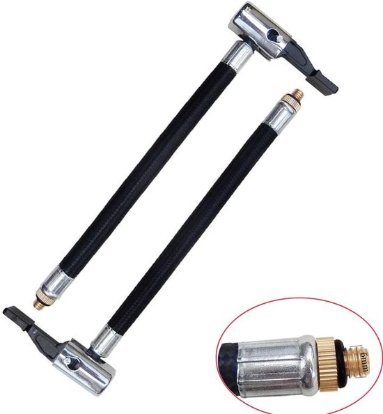 Compressor Adapter Set - Luchtkoppeling Bandenpomp - Banden Snel Oppompen - Met Vergrendelbare Chuck - M6 Schroefdraad - Zilverkleurig — afbeelding 2