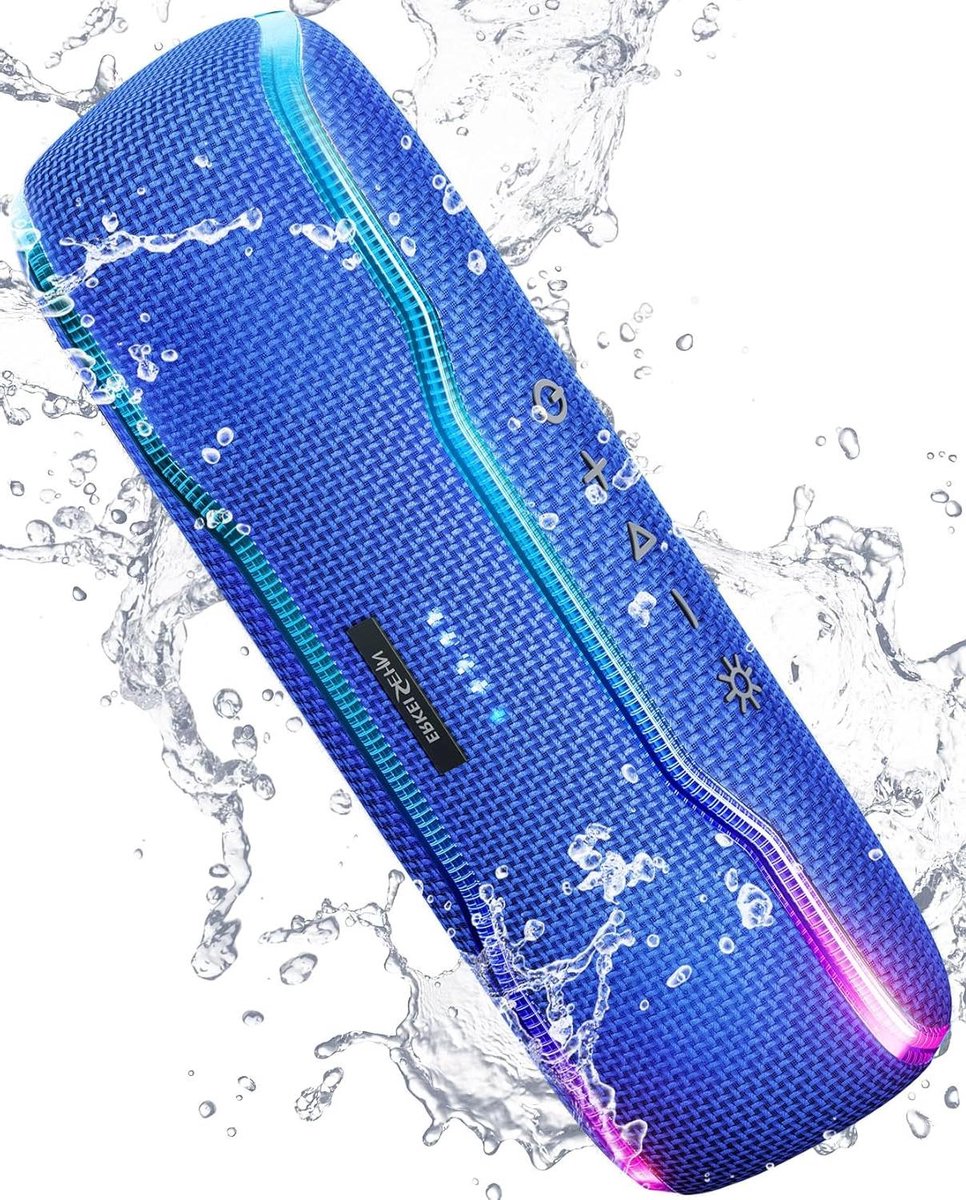 Draagbare Bluetooth Luidspreker - Draadloze speaker - Feesten en buiten - IPX7 waterdicht - 24 uur speeltijd - Blauw