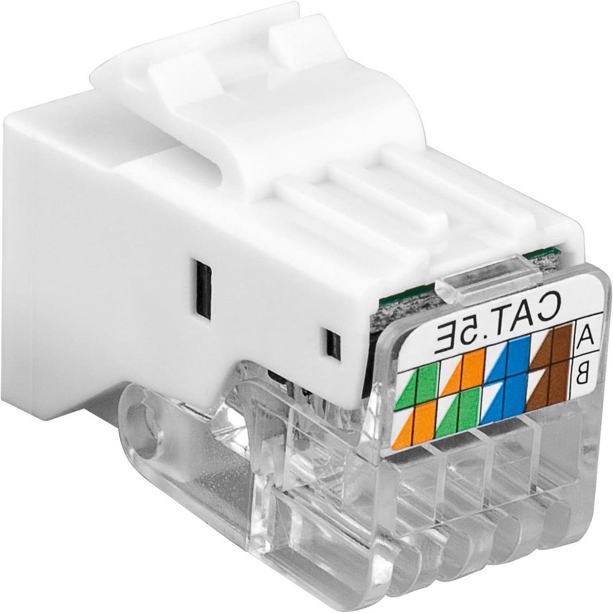 Keystone Module RJ45 - Netwerkstekker Ethernetbus - Netwerkinstallatie Thuis - Snap-in Systeem - 1811 mm Breedte - Wit