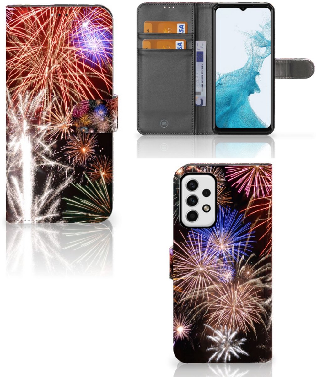Samsung Galaxy A23 Wallet Case met Pasjes Vuurwerk