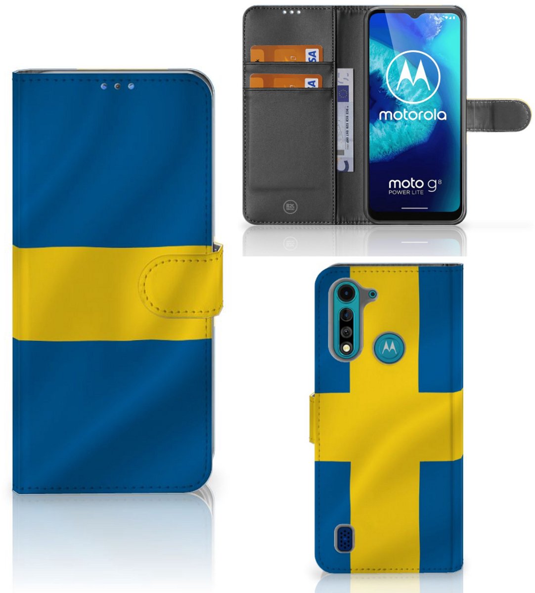 Motorola G8 Power Lite Bookstyle Case Zweden