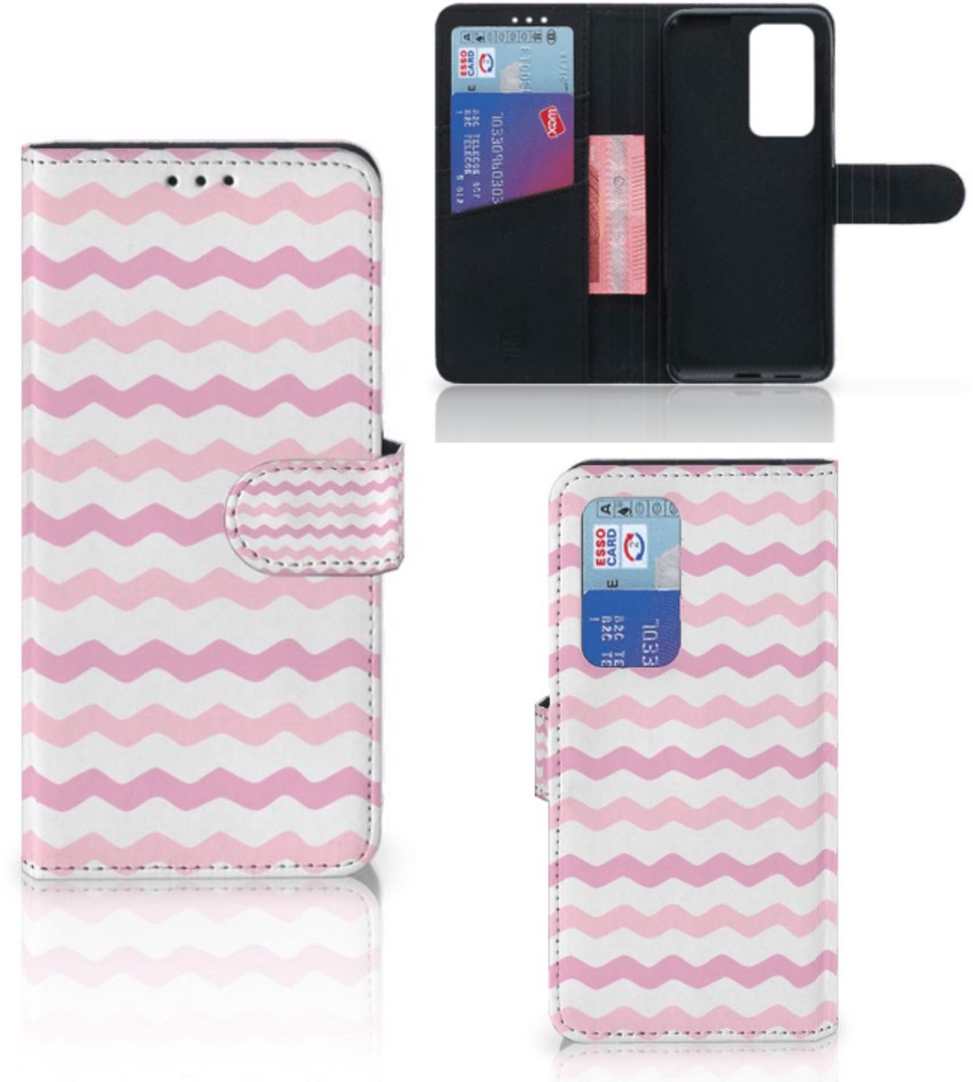 Huawei P40 Pro Telefoon Hoesje Waves Roze