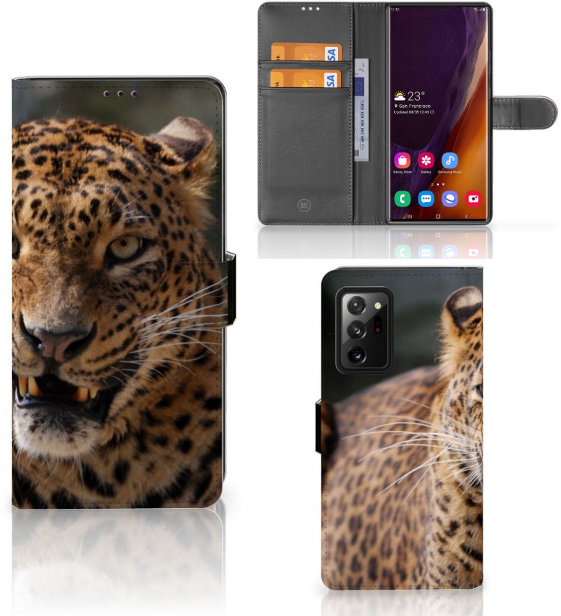 Samsung Galaxy Note20 Ultra Telefoonhoesje met Pasjes Luipaard