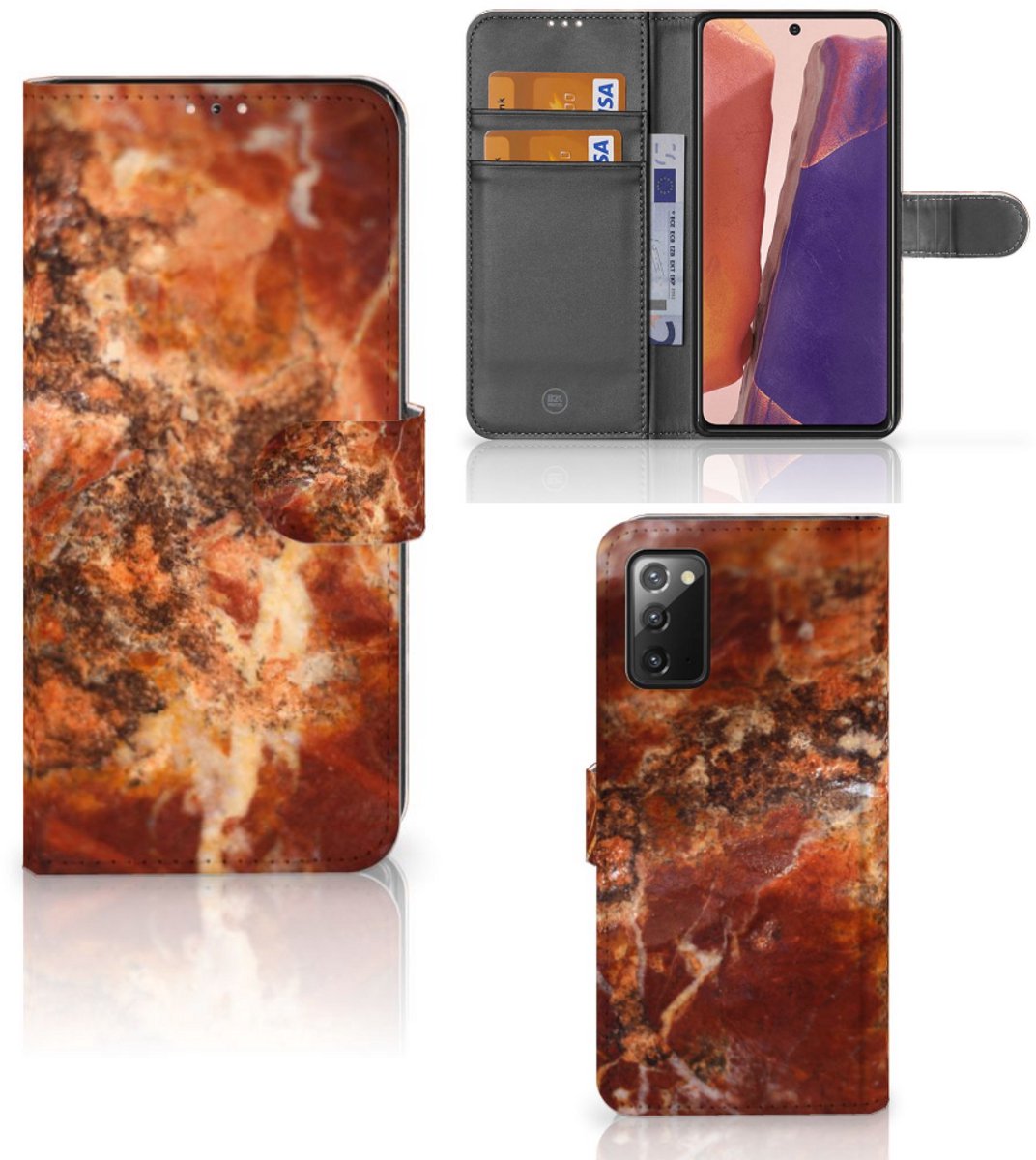 Samsung Galaxy Note 20 Bookcase Marmer Bruin