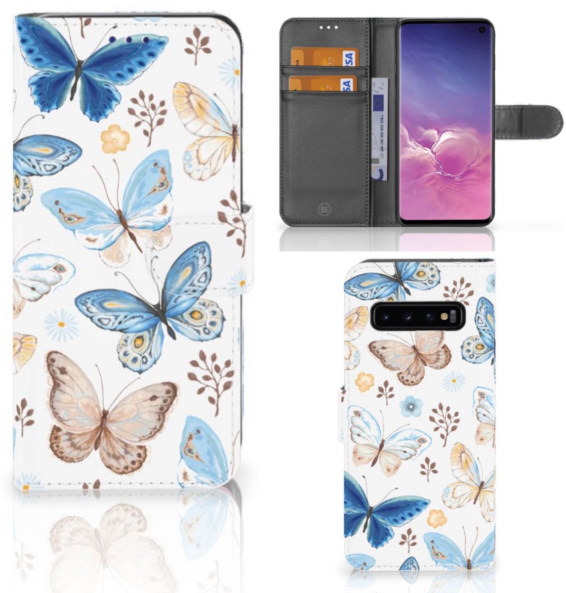 Telefoonhoesje met Pasjes voor Samsung Galaxy S10 Vlinder