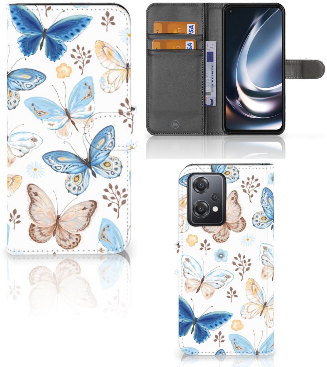 Book Case voor Telefoonhoesje met Pasjes voor OnePlus Nord CE 2 Lite Vlinder