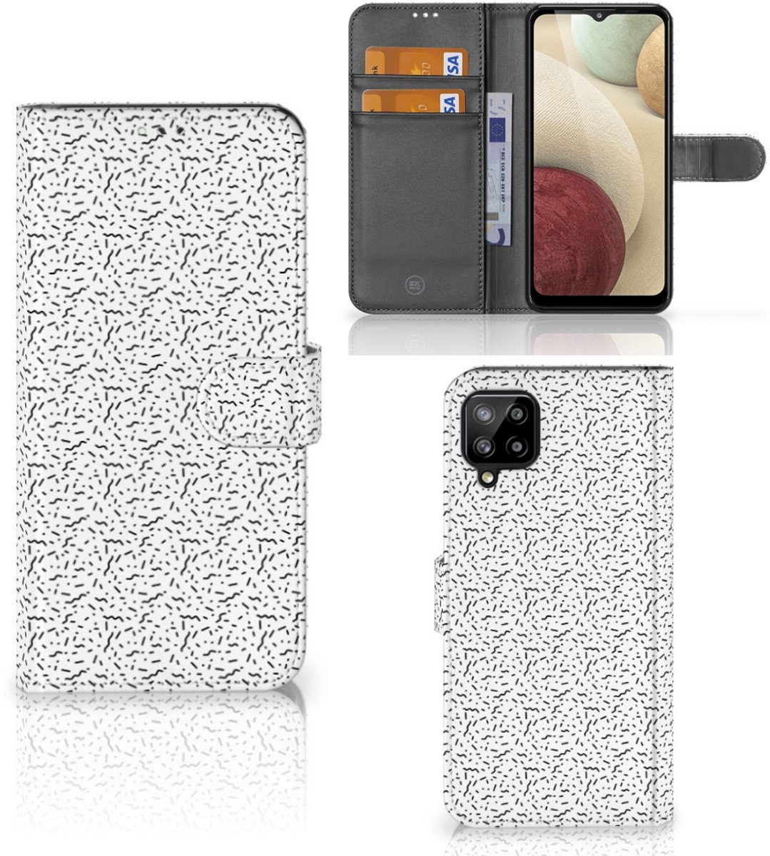Samsung Galaxy A12 Telefoon Hoesje Stripes Dots