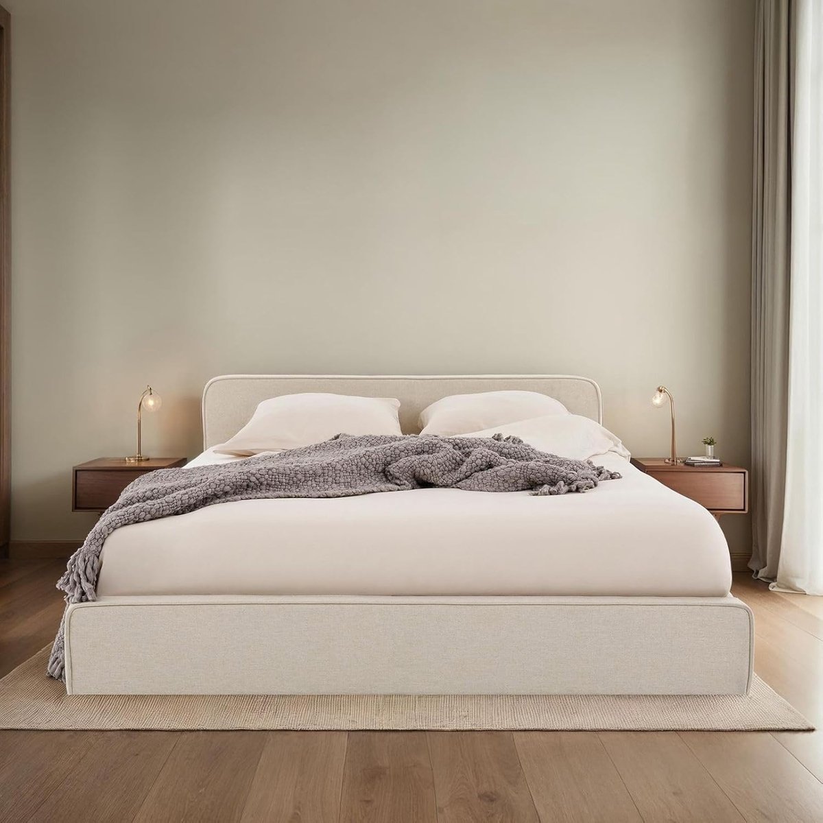 Gestoffeerd Bed - Modern Slaapmeubel - Ontspannen Slapen - Gevoerd Hoofdeinde - 120x200 cm