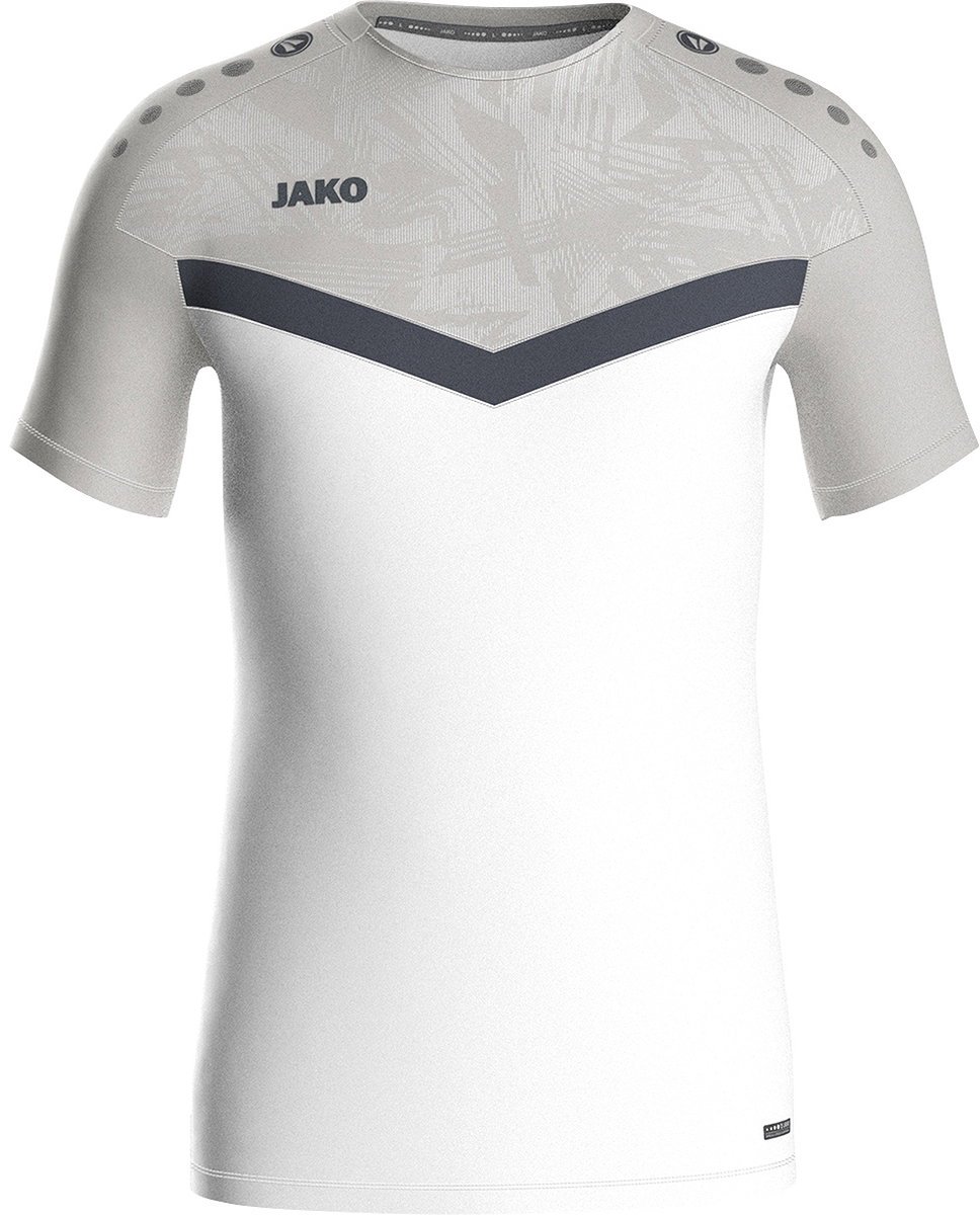 Jako Iconic T-Shirt Heren - Wit / Zachtgrijs | Maat: XXL