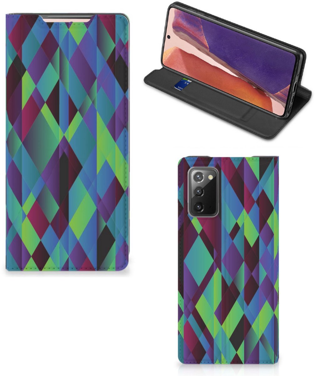 Samsung Galaxy Note20 Stand Case Abstract Green Blue