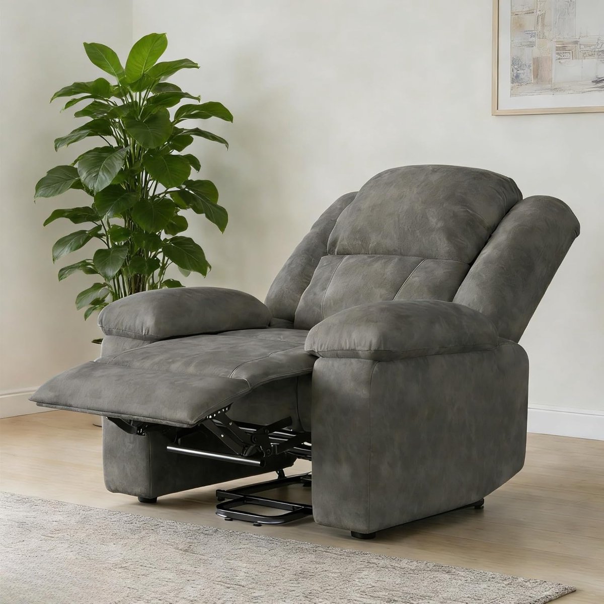 Elektrische Stoel - Relaxfauteuil Opstahulp - Comfortabel Ontspannen - Met Massage Warmte - 93 x 102 x 106 cm - Donkergrijs