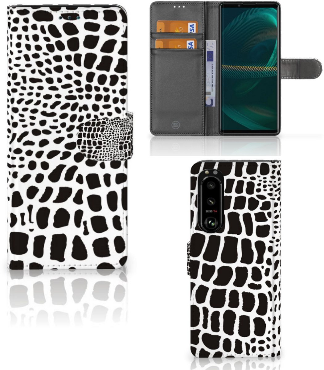 Sony Xperia 5III Telefoonhoesje met Pasjes Slangenprint