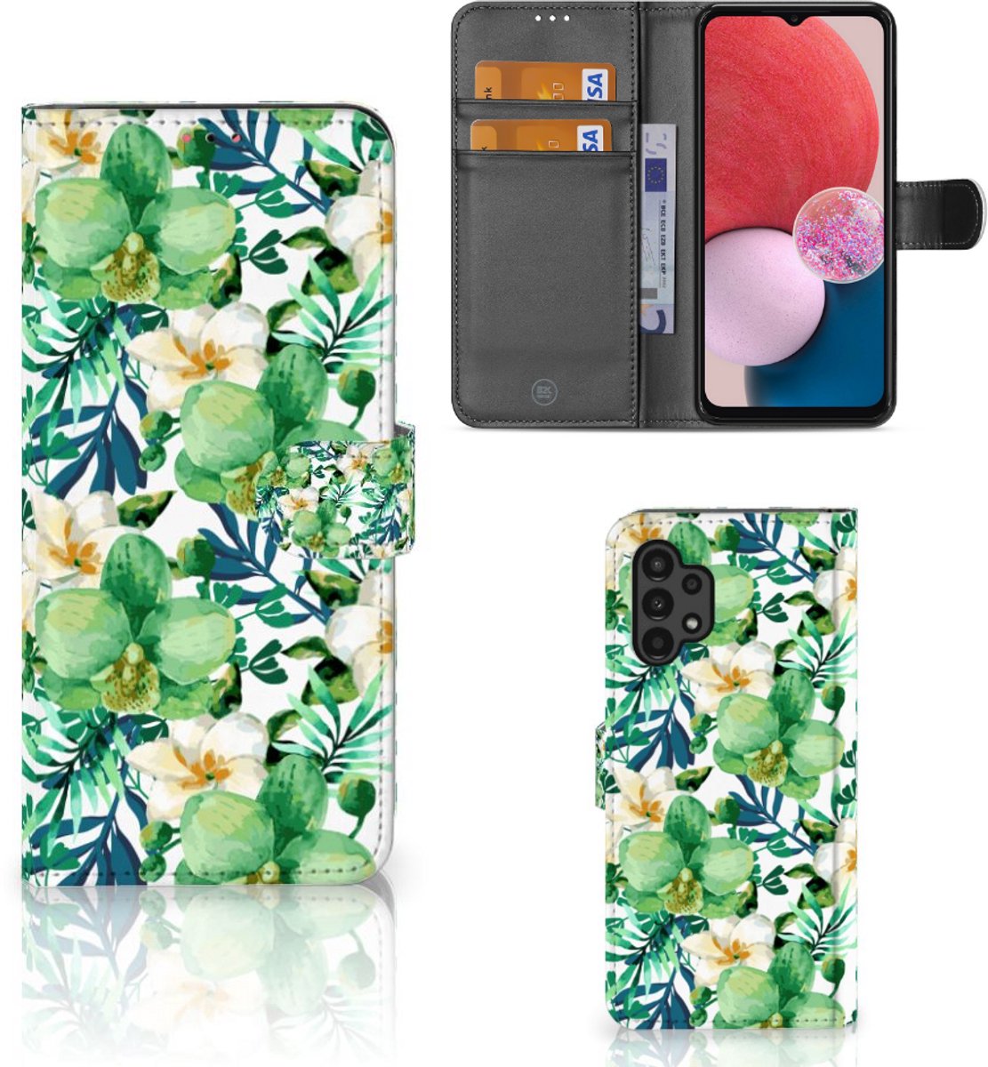 Samsung Galaxy A13 (4G) Hoesje Orchidee Groen