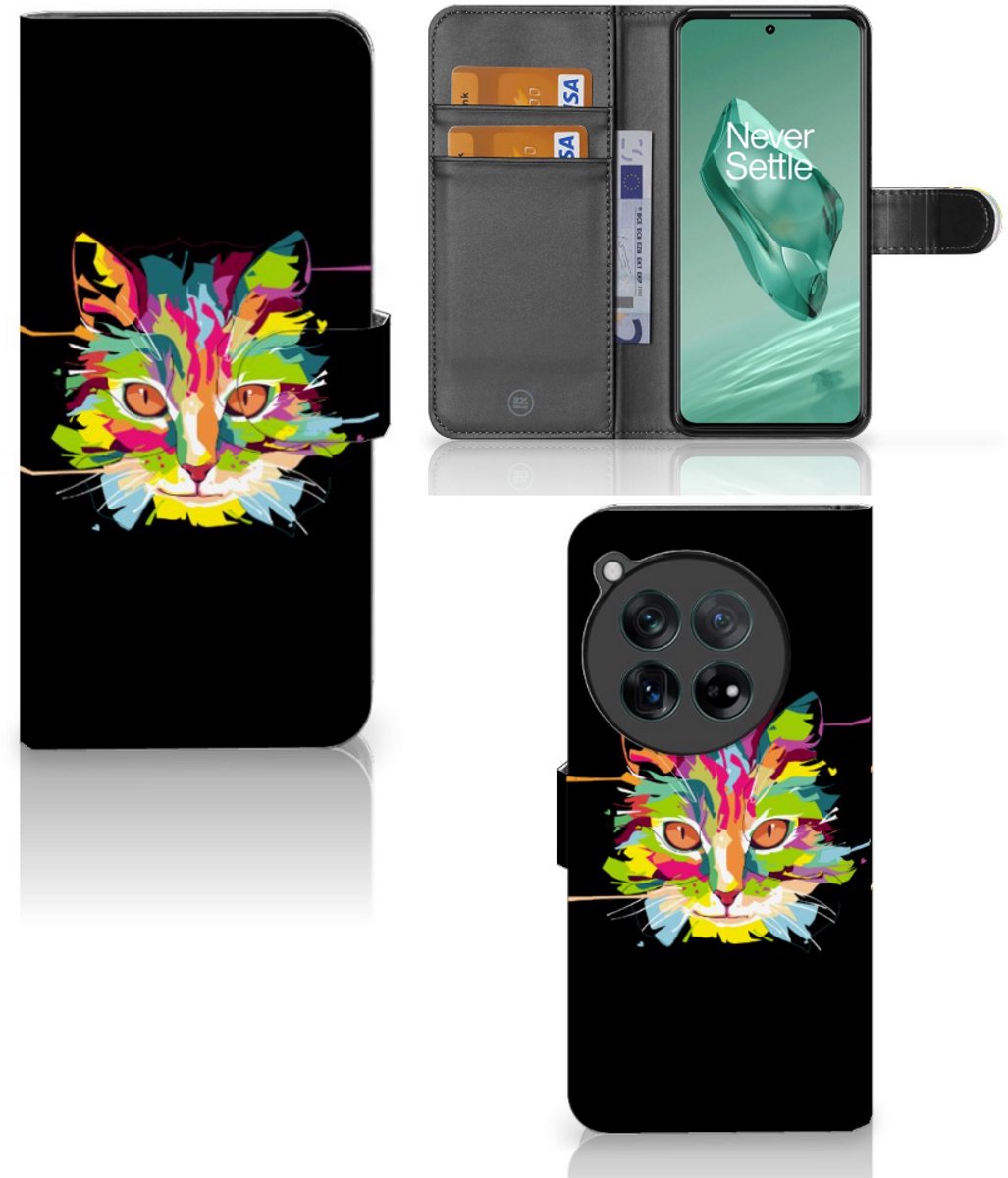 OnePlus 12 Leuk Hoesje Cat Color