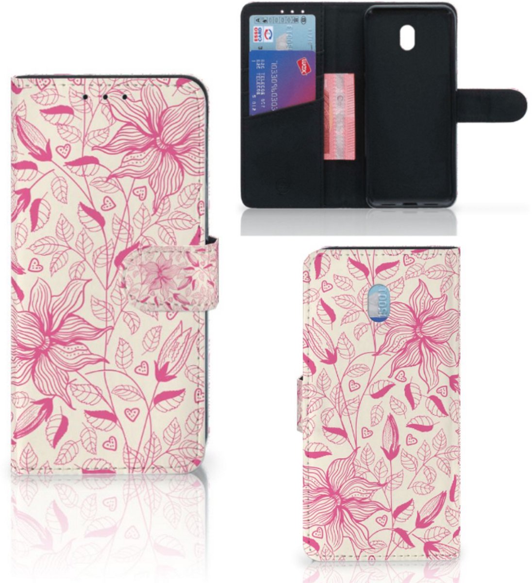 Xiaomi Redmi 8A Hoesje Pink Flowers